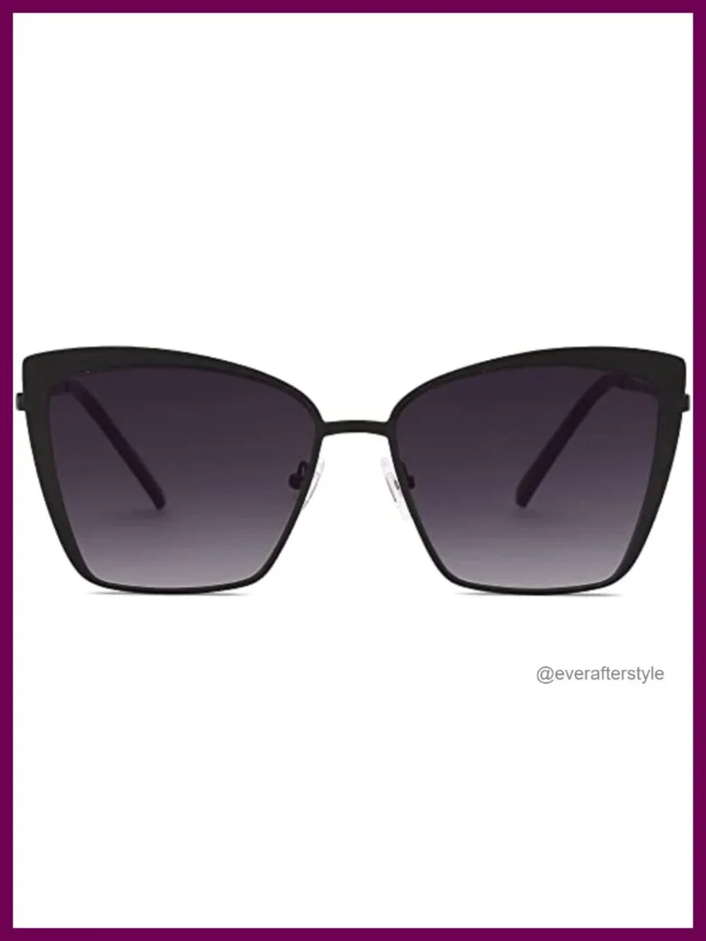 Oversized Cateye Sunglasses Women Mirrored Metal Frame UV400 Protection Classic